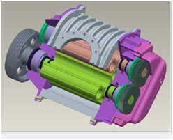 High Pressure 220V Roots Air Blower Three Lobe Double Tank Rpm 700 - 2200 Speed