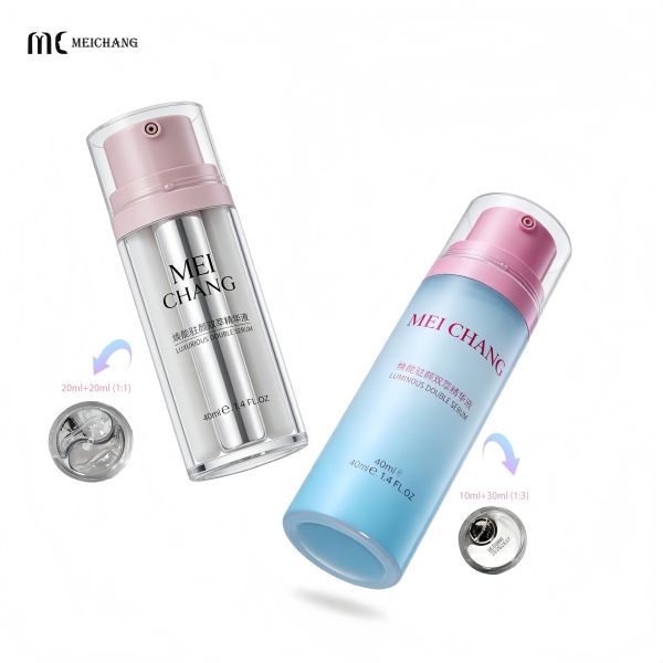 40ml Dual-Chamber Lotion Pump Bottle for 1:1 / 1:3 (20ml+20ml 10ml+30ml) Designed for High-End Serum Brands（MC-1601）