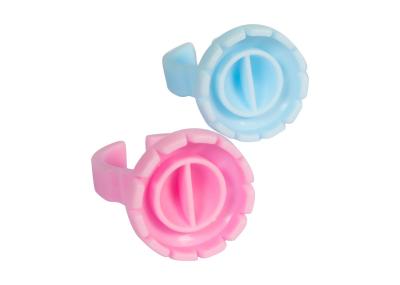 Disposable Pigment Ring Cup Tattoo Ink Grafting Eyelash Cup With Division Pink Blue Plastic
