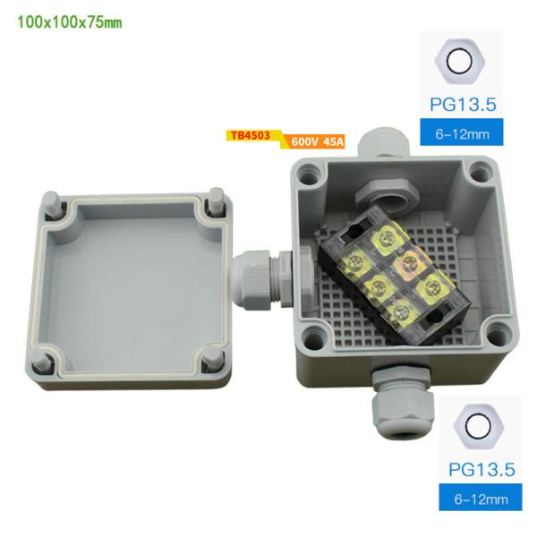 100*100*75mm Pastic Electrical Enclosure Cable Junction Box Connectors Assembled Waterproof