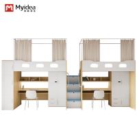 Escada de armazenamento silenciosa não escorregadia personalizada e guarda-roupa espessa 4600*900*2120 Cama de apartamento para crianças/adolescentes/jovens adultos Made in Foshan Factory Myidea