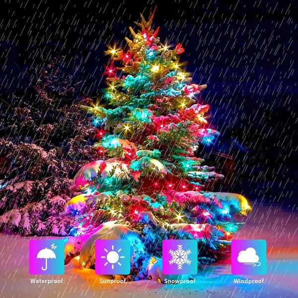 30m Multicolor Christmas String Lights With 8 Modes Plug In Connectable Fairy String Lights