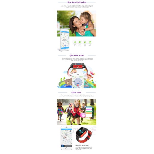 Отслежыватель водоустойчивое 450mah GPS дозора камеры экрана касания IP67 2G 2 g CDMA