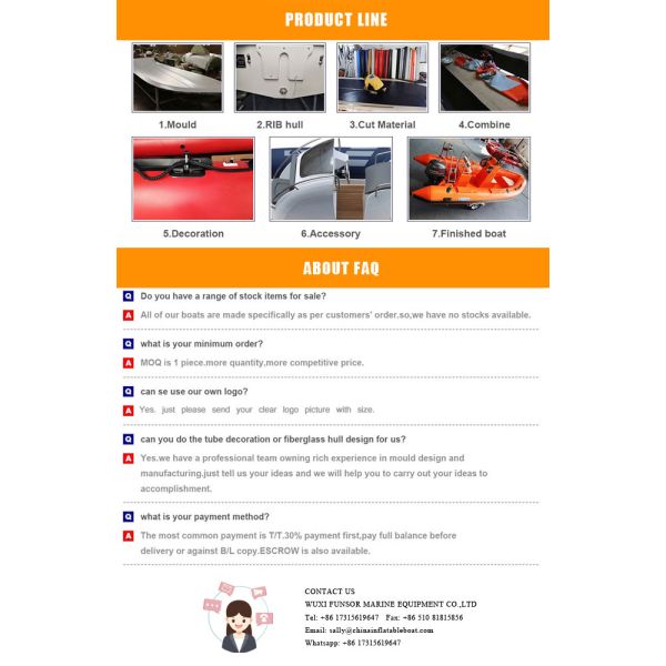 Funsor CE Approval 3.1M Inflatable Boat For Rescue