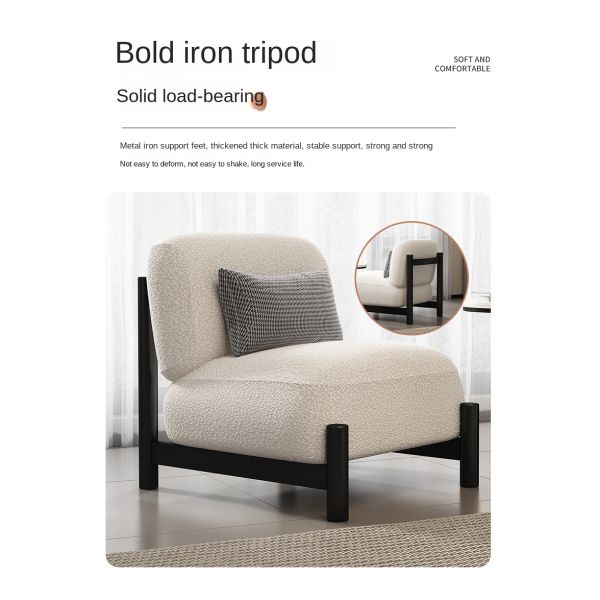 Wholesale Comfortable Modern Eco-Friendly Lamb Fleece Fabric Single Leisure Sofa Chair Set High-resilience Sponge for Bedroom