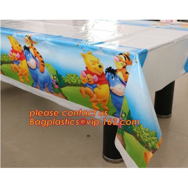 Поставки tablecover партии детей мультфильма скатерти дня рождения с днем рождения пластиковые, рождение ZLDECOR прекрасное 108cm устранимое