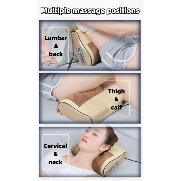 Household Electric Cervical Massage Pillow Infrared Heat Compress Body Massage Spa Machine for Neck and Head Massage