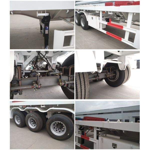 3 Axle Used Flatbed Semi Trailer , 12.5m Used 40 FT Container Trailer