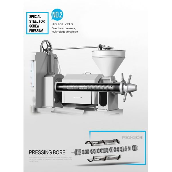 98%-100% Raw Material Carbon Steel Olive Oil Press for Malaysia Screw Palm Oil Extraction in Home