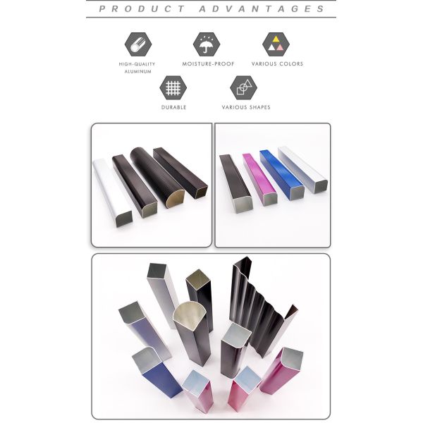 Sandblasting Seamless Extruded Aluminum Tube 9mm Height For Outdoor