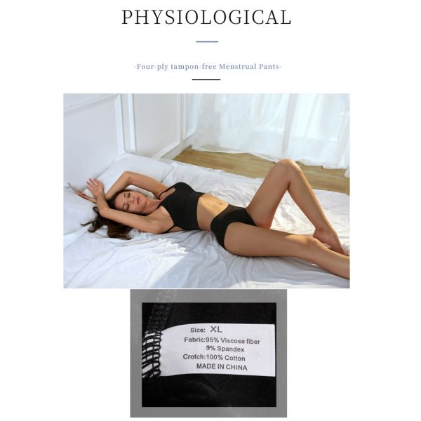 Sexy Maternity Period Panties Underwear 4 Layers Breathable Reusable Menstrual Panties