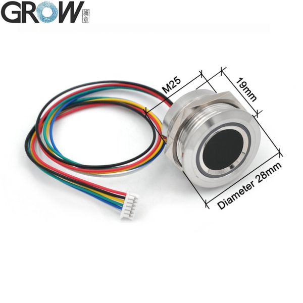 Grow R503-5V DC5V Круглый RGB LED UART интерфейс MX1.25-6pin Водостойкий емкостный датчик модуля отпечатков пальцев