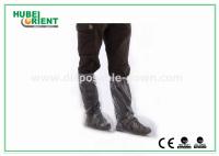 Cubierta disponible impermeable respirable transparente de la bota del uso PE con el elástico en la abertura