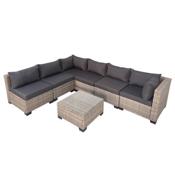 Wholesale Sectional Sofa Garden Corner Set Factory Hot Sale Customizable Outdoor Rattan Sofa