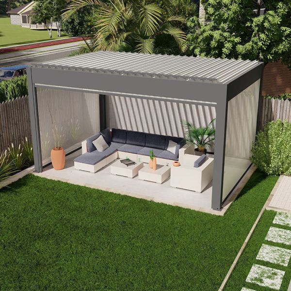 Aluminum outdoor pavilion to create a comfortable outdoor life