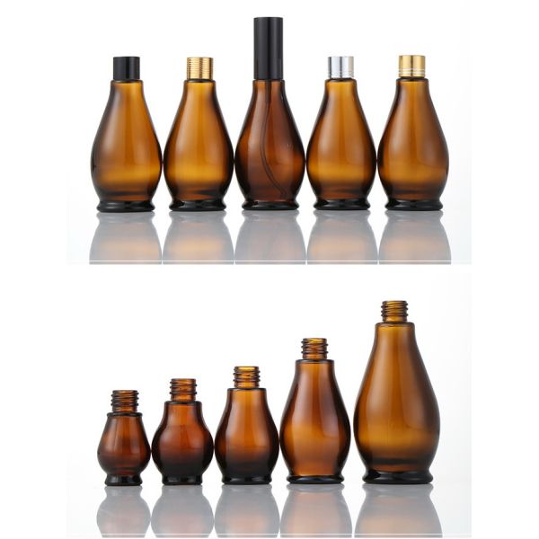 Makeup Essential Oil Container , No Leakage Dark Glass Dropper Bottles