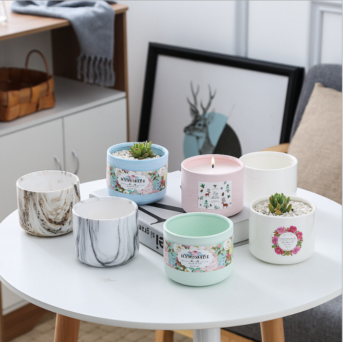 Luxury Wedding Decoration Home Scented Candles Ceramic Jar Candle Holder