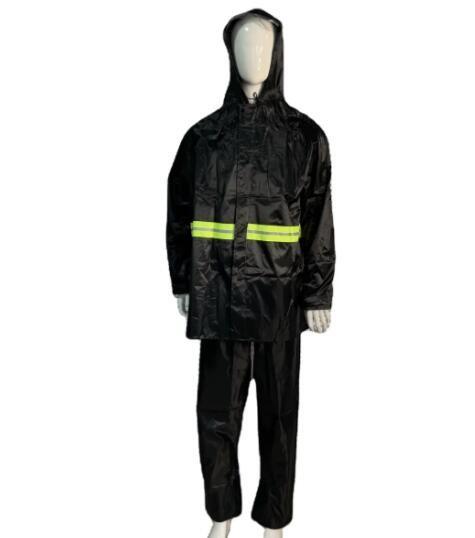 OEM Black Mens Work Rain Coat Heavy Duty Rain Suits For Work