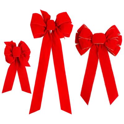 15cm*32cm-27cm*65cm-29cm*51cm 23.4g MSD Red Velvet Ribbon Bow para Decorações Festivas