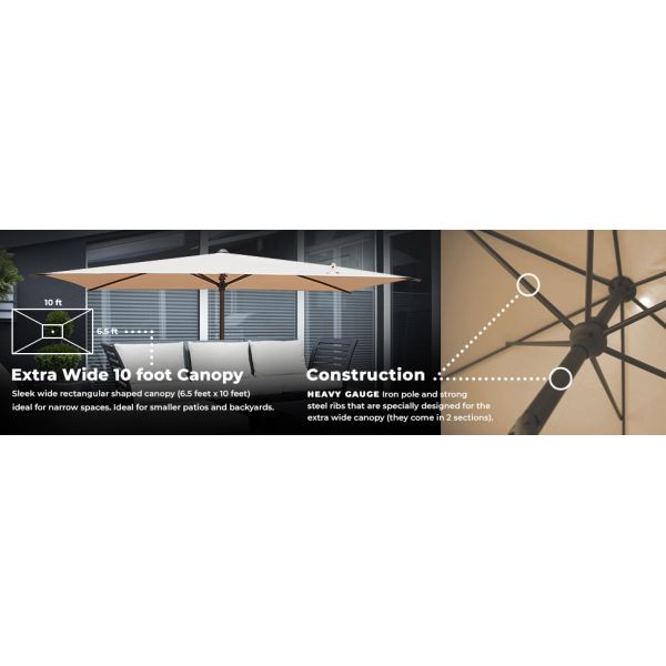 Outdoor Market Umbrella with Sand Anchor and Carrying Bag, Portable Patio and Beach Umbrella with Anchor