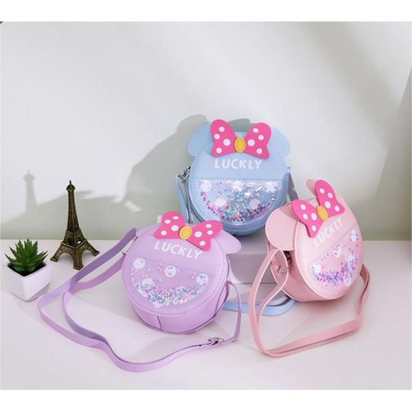 Round Cute Candy Pattern Fashionable Baby Shoulder Bag with Arcuate Shoulder Strap
