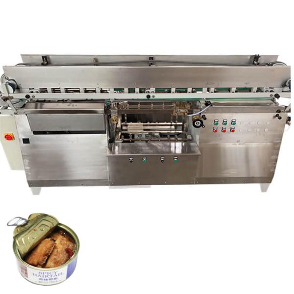 Tin can tuna fish wet glue labeling machine for canned sardine 125g cold glue label machine