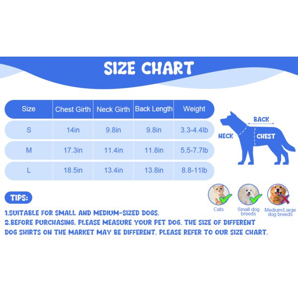 Pet Shirts for Small Dogs Cats,Soft and Breathable Dog Printed Clothes with Cute Patten,Dog Sweatshirt Outfit