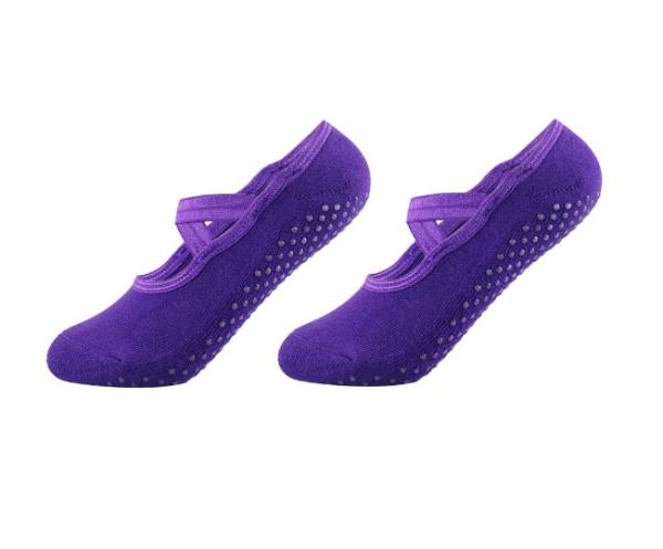 Cotton Blend Yoga Pilates Socks With Grips Anti - Foul Customized Color