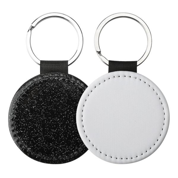 Personalized Sparkle Leather Pendant Key Chain For Sublimation Printing