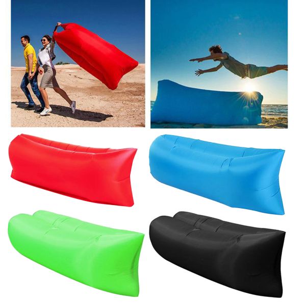 Custom Logo Inflatable Air Bed Sofa Lounger Couch Chair Bag Outdoor Camping Beach Inflatable Couch Sofa For Adult