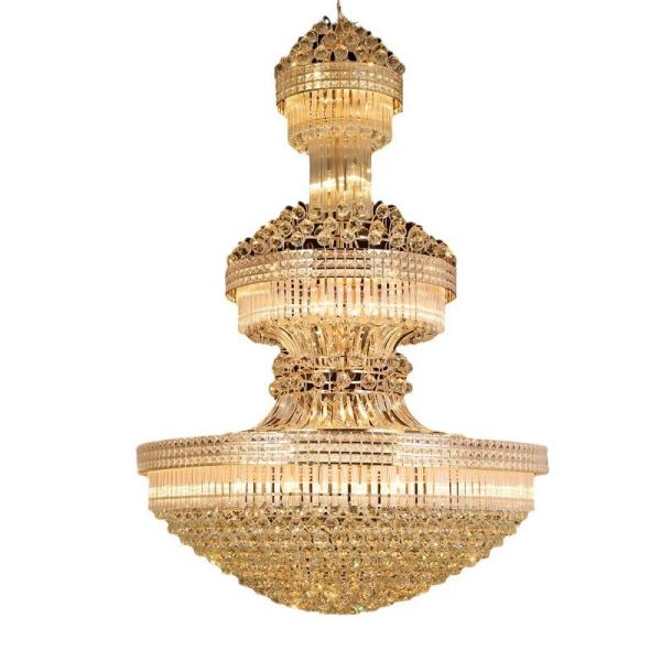 JYLIGHTING Lámparas colgantes de lujo para el vestíbulo del hotel, estilo europeo, gran villa, araña de cristal, control remoto, cuadrado, blanco cálido, para habitación, lámpara colgante de cristal