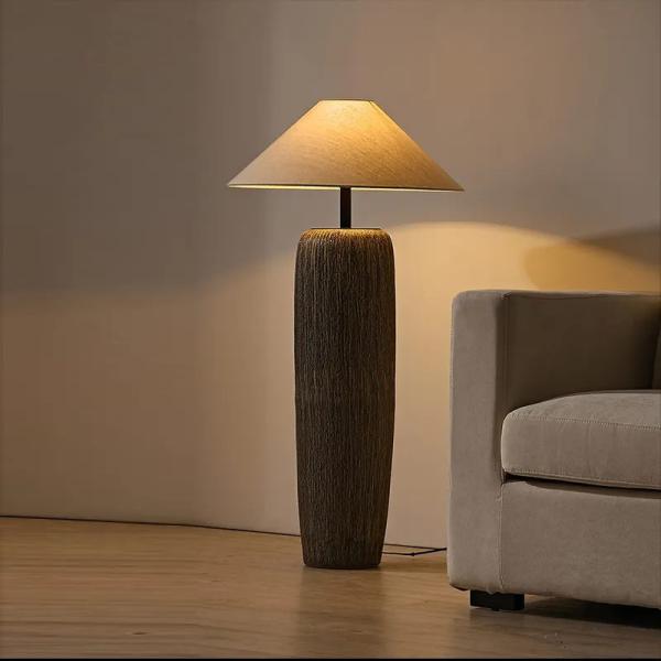 Wholesale Customized Retro Ceramic Fabric Attic Living Room Bedroom LED Standing Lamp Floor Lamp Desk Light