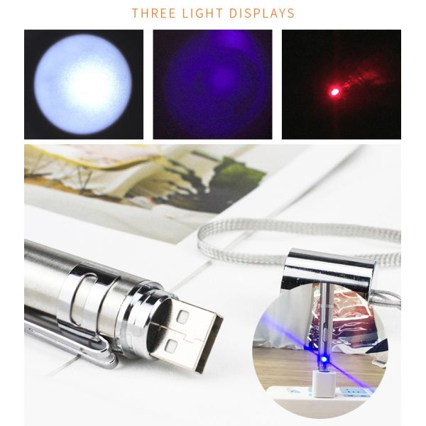 Purple Red White Laser Cat Teaser Interactive Toy Rechargeable Cat Toys