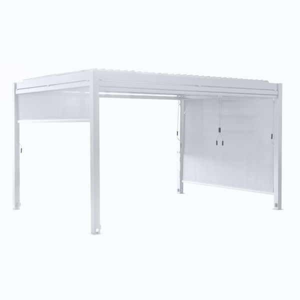 151kg Modern Outdoor Pergola with Bioclimatic Louver Roof and Screen from AJUNION