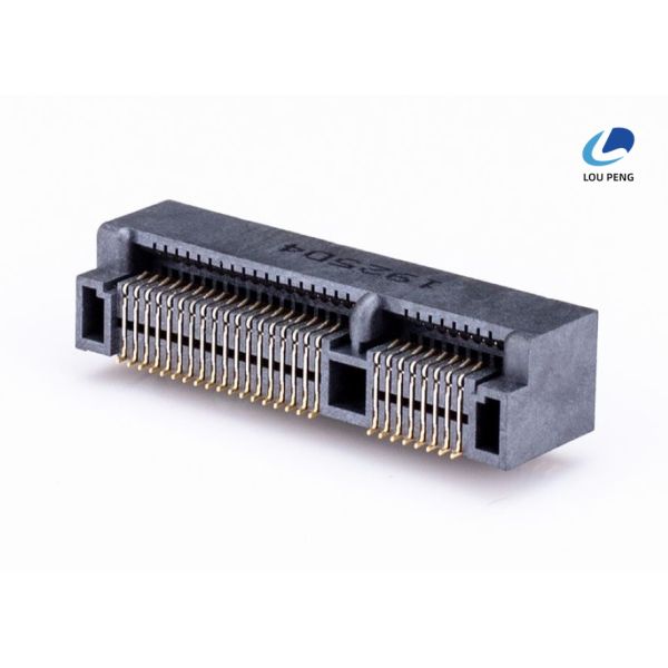 Gold Plated MINI PCIE Connector Black Including Locking Mechanism Supporting High Speed Data and Signal Transmission