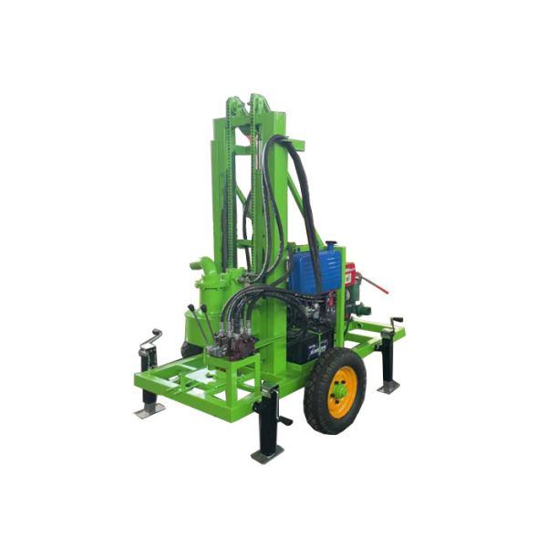 Blue Hydraulic Water Well Drilling Rig With Full Sets Of Drilling Tool