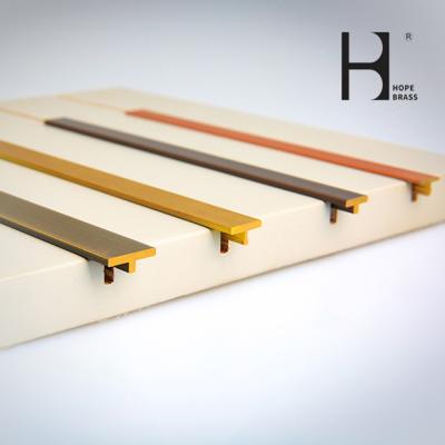 Golden Fadeless Brass T Shaped Channel C28000 T Section Tile Trim