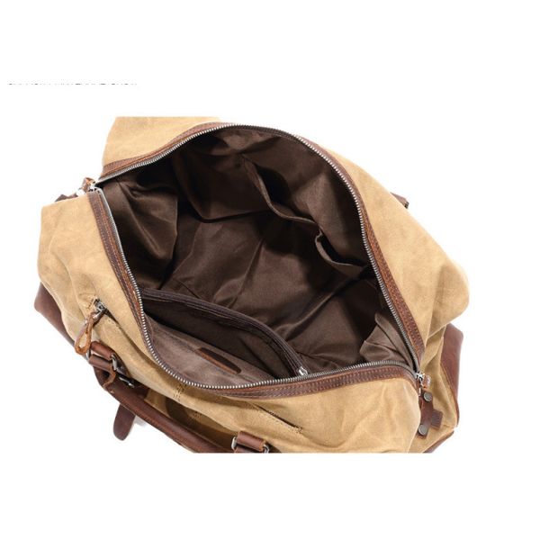 Сумка Weekender сумки выходных водоустойчивого вещевого мешка холста неподдельная кожаная ночная Carryon