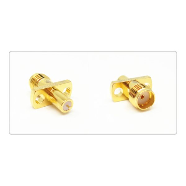 SMA RF Connector 2 Holes Flange Mount Female 500 Cycles Durability