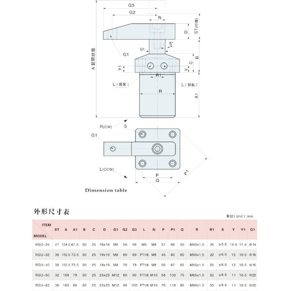 Upper Flange Small Pneumatic Clamps High Precision Heat Treated Surface