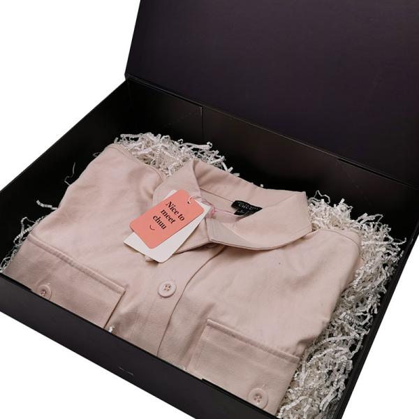 2mm Cardboard Paper Magnetic Packaging Boxes Garment Clothing Apparel Gift Black