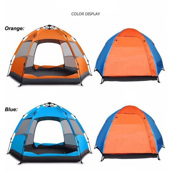 Beach Tent Sun Shelter - Portable Sun Shade Instant Tent for Beach Carrying Bag, Stakes, 6 Sand Pockets, Anti UV