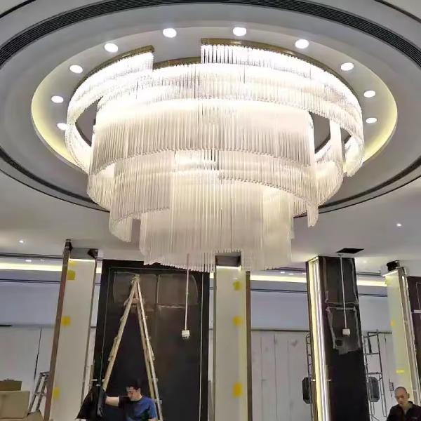 Lampe de plafond intérieure lustre salon salle à manger salle à manger moderne de luxe bronze en acier inoxydable verrou de verre à LED pendant lumière