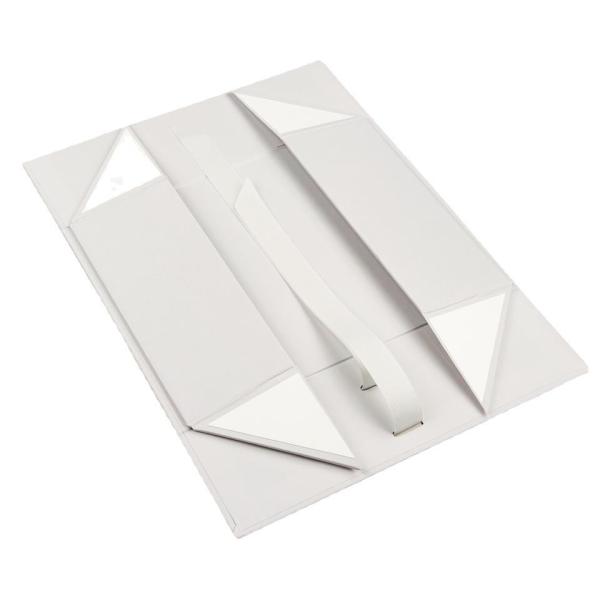 Custom Luxury Branco Negro Rosa Flap Magnético Caixa de Papel de Roupas Caixa de Presente de Fechamento Magnético dobrável