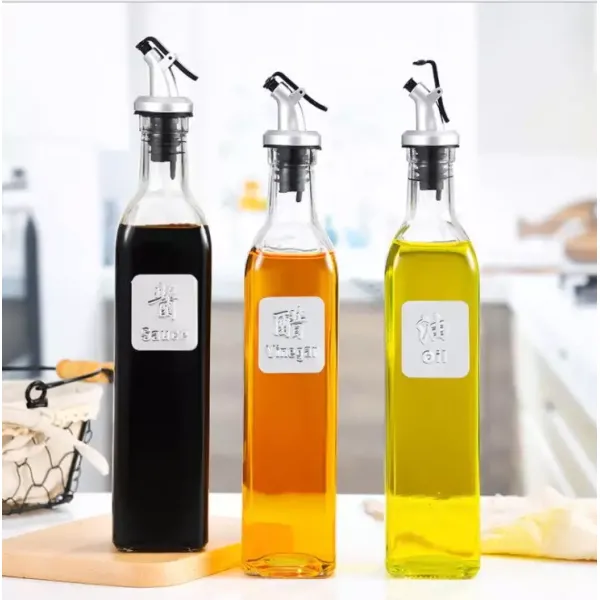 Шкляная бутылка по заказу 650 мл 330 Чистое стекло Оливковое масло бутылка с крышкой Оливковое масло