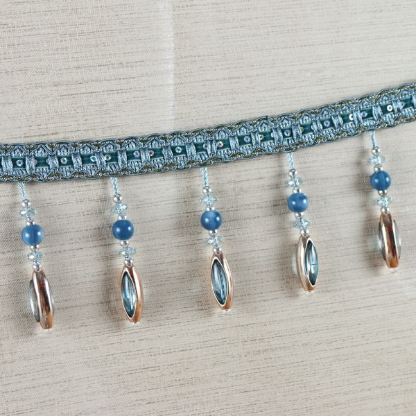 Handmade fashionable chain beads lace tassels fringes for curtain/sofa/pillow decoration