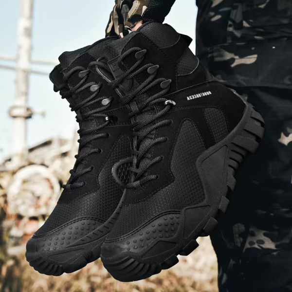 Breathable Tactical Boots Mid Top Special Forces Hiking Boots Large Size