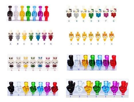 Sailing Ecig silicone drip tips 510 Cat/Tiger/Robot/Bunny drip tip animal drip tip