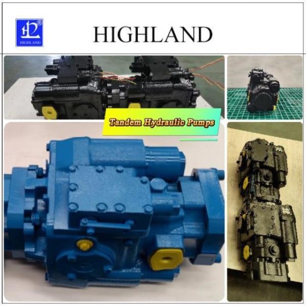 Harvester Tandem Hydraulic Pumps Black Blue Cast Iron Components