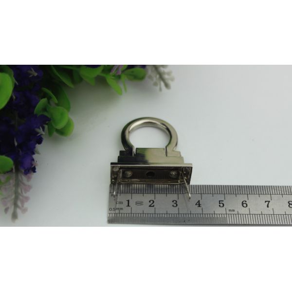 Popular fashion simple design oval shape zinc alloy nickel color metal locks for handbag